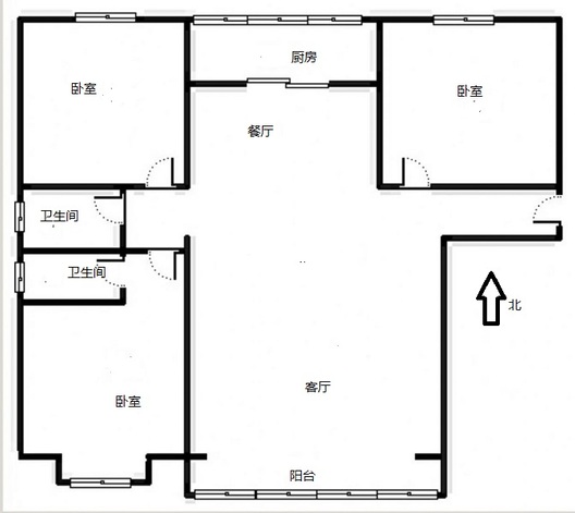 金阳瑞景3室2厅2卫户型图