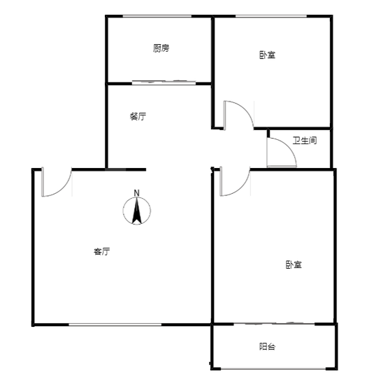 一中家属院2室2厅1卫户型图