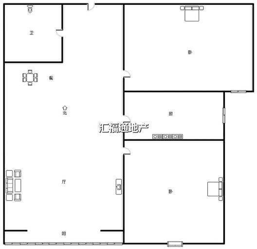 双馨佳园2室2厅1卫户型图