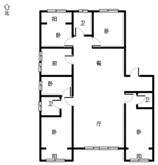 福祥小区5室2厅3卫户型图