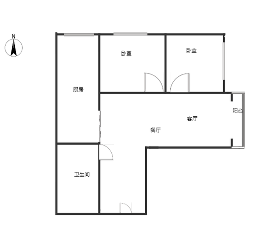 紫竹园2室2厅1卫户型图