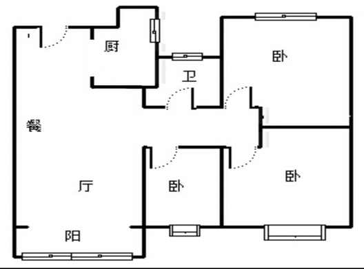 中冶未来城3室2厅1卫户型图