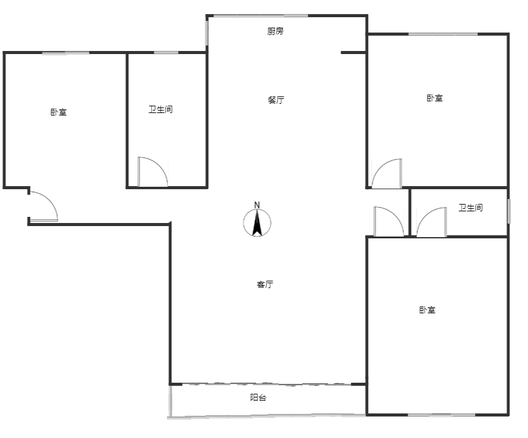 北京城建德信御府3室2厅2卫户型图