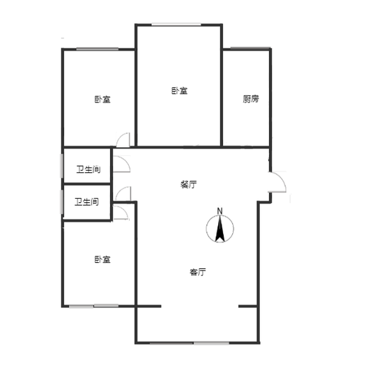 汇元四季橙3室2厅2卫户型图