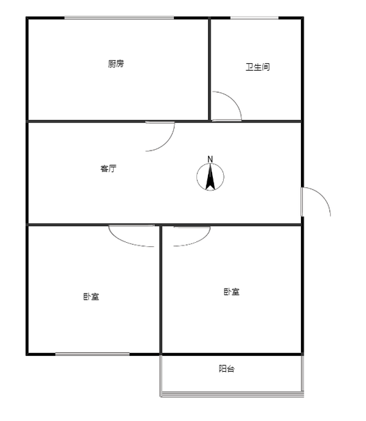 清凉寺居民小区2室1厅1卫户型图