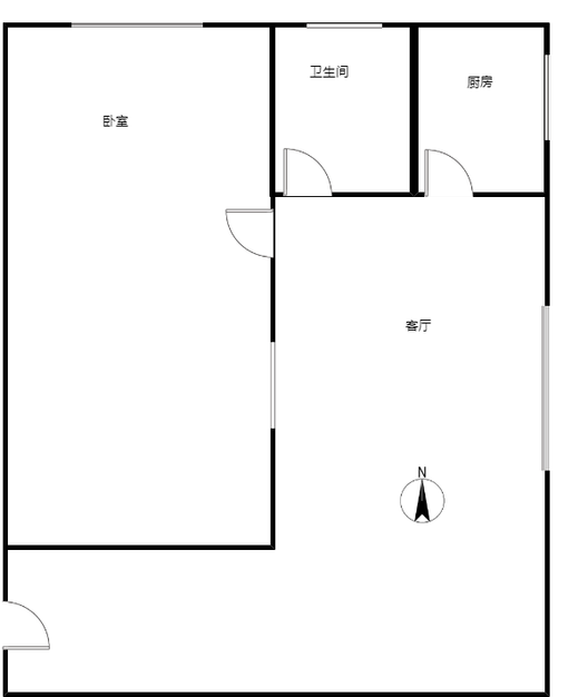 水岸花城1室1厅1卫户型图