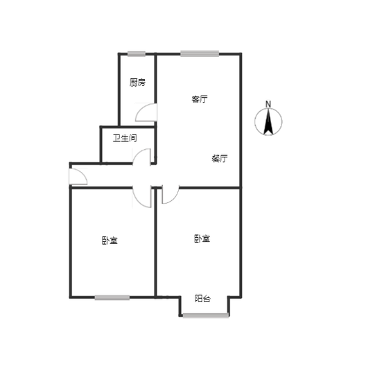 惠友橙园2室2厅1卫户型图