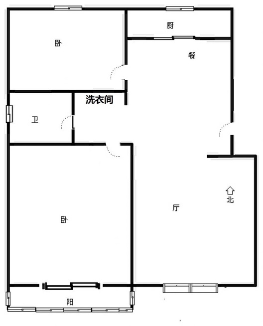 宏远二号院2室2厅1卫户型图