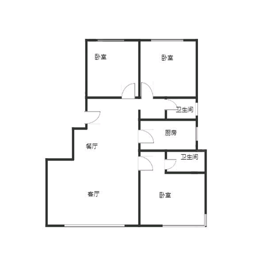 中铁建樾府国际3室2厅2卫户型图
