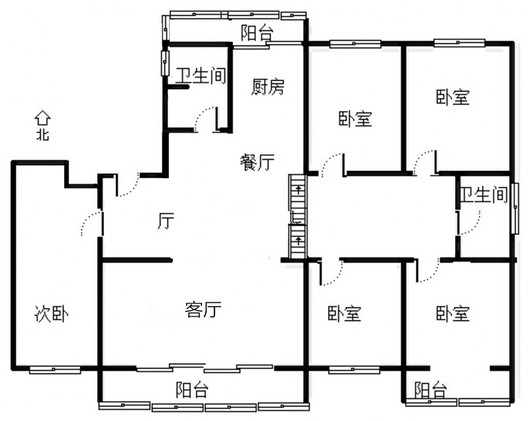 紫荆尚城5室2厅2卫户型图