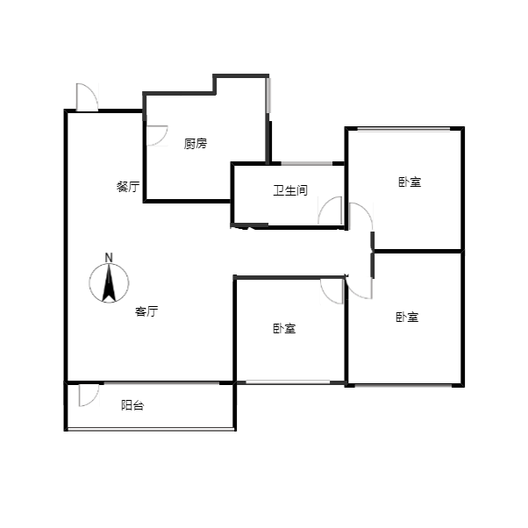 中冶未来城3室2厅1卫户型图