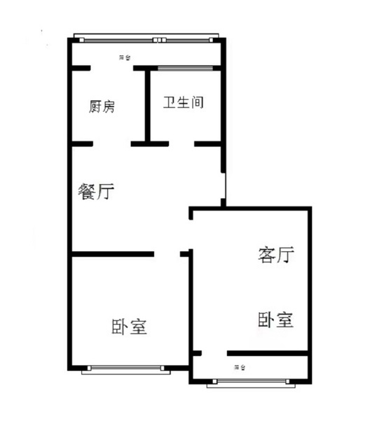 县府小区2室1厅1卫户型图