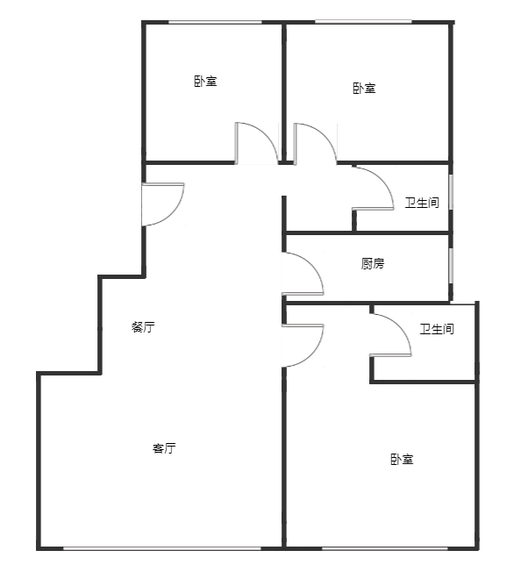 中铁建樾府国际3室2厅2卫户型图