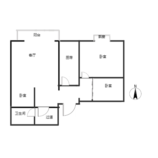 新府百合3室1厅1卫户型图