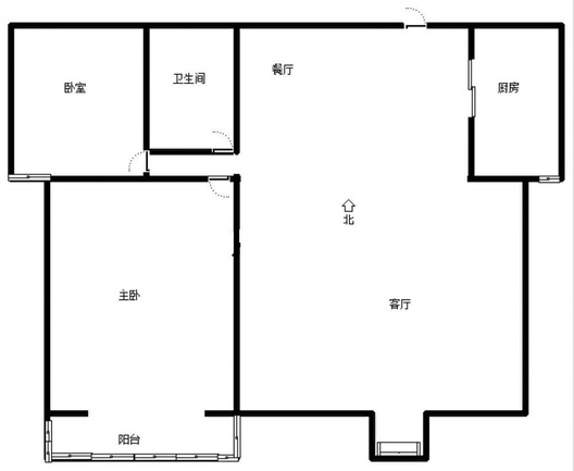 水岸花城2室2厅1卫户型图