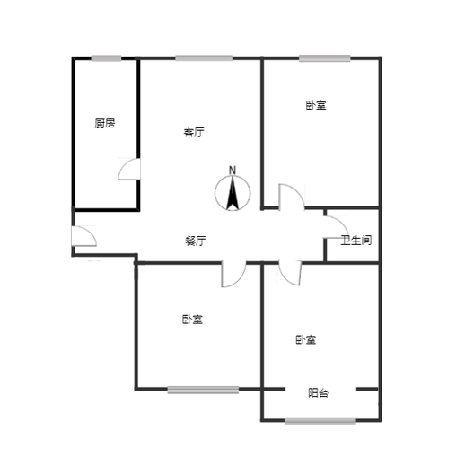 翡翠城（涿郡东区）3室2厅1卫户型图