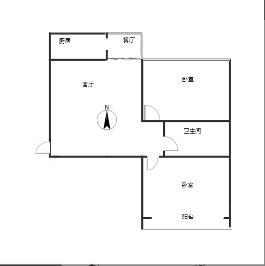 联合七号院2室2厅1卫户型图