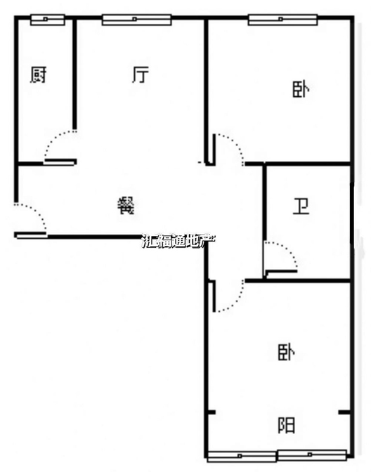 联合七号院2室2厅1卫户型图