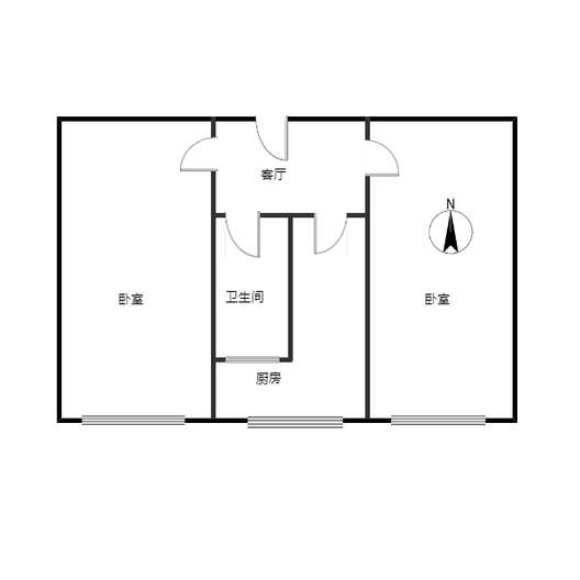地质总局南院2室1厅1卫户型图
