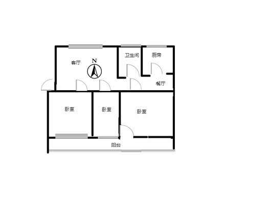 物资局小区3室2厅1卫户型图