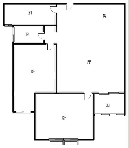 名流一品2室2厅1卫户型图