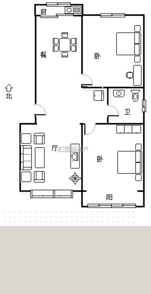 长天小区2室2厅1卫户型图