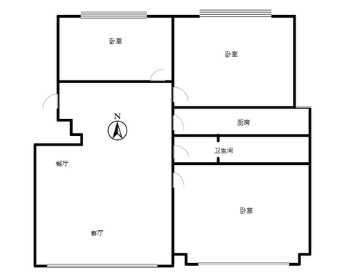 惠友钻石广场3室2厅1卫户型图