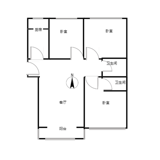 紫竹园3室2厅2卫户型图