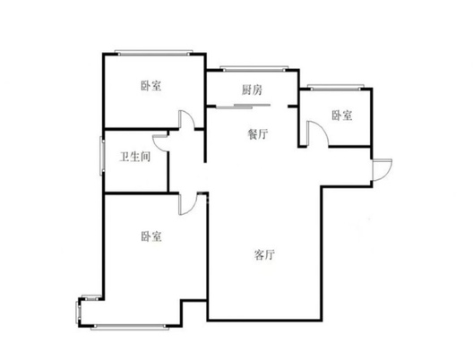 K2狮子城3室2厅1卫户型图