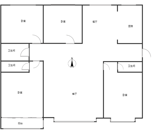 中央公馆4室2厅3卫户型图