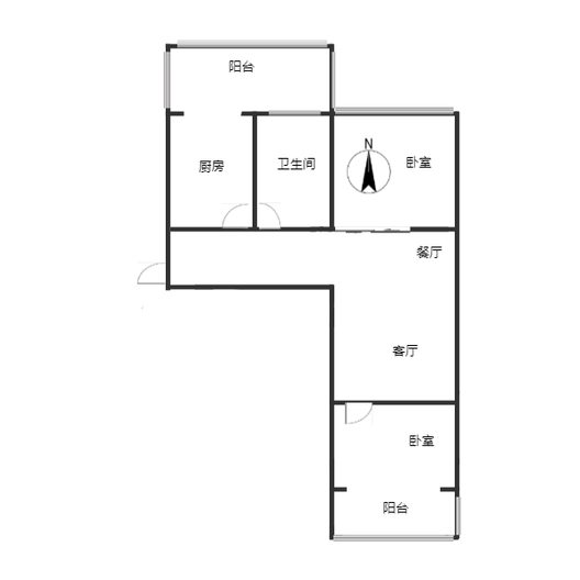 化肥厂小区2室2厅1卫户型图