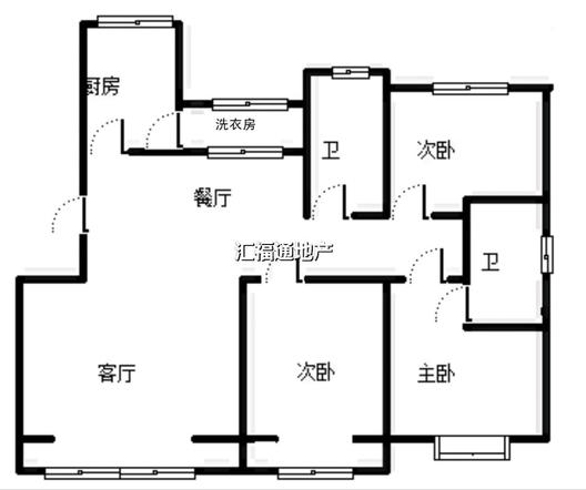 嵘御航城3室2厅1卫户型图