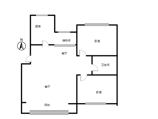 嵘御航城2室2厅1卫户型图