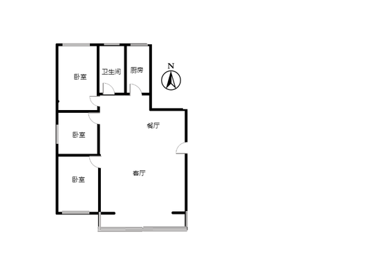 老交通局小区3室2厅1卫户型图