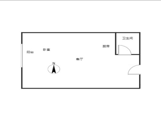 京第银座1室1厅1卫户型图
