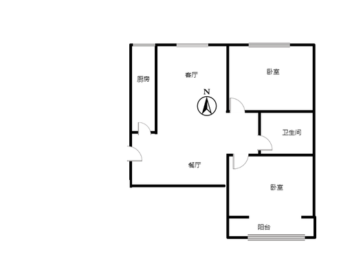 北京理想城2室2厅1卫户型图