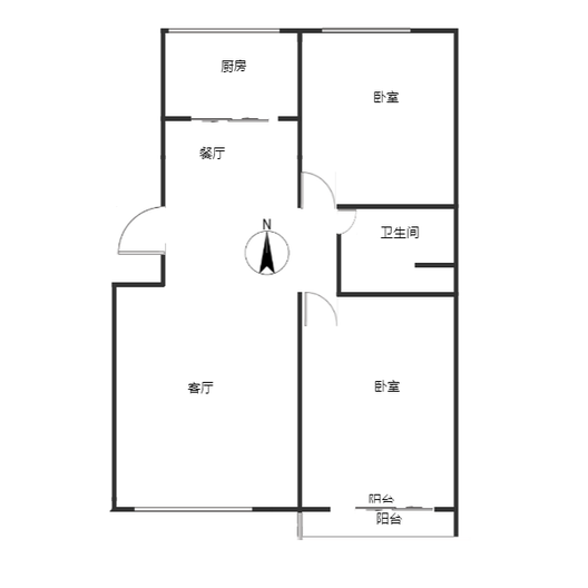 宏远景园2室2厅1卫户型图