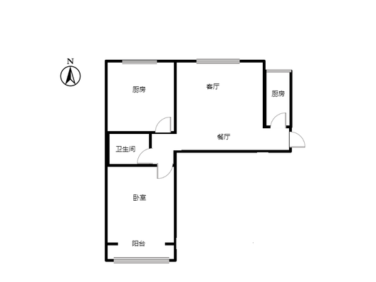 水岸花城2室2厅1卫户型图