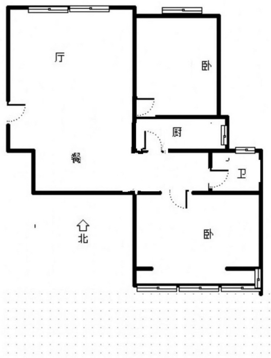 云景城2室1厅1卫户型图