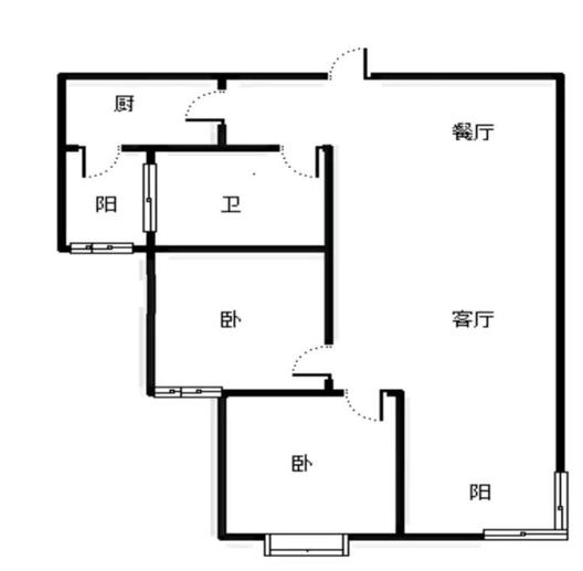 天伦湾嘉园2室2厅1卫户型图