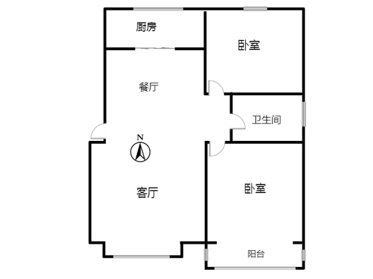 华阳温馨2室2厅1卫户型图