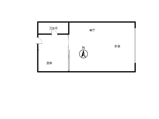 金街公寓1室1厅1卫户型图