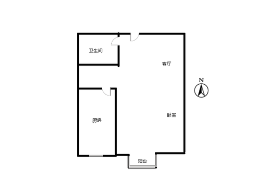 汇元和顺1室1厅1卫户型图