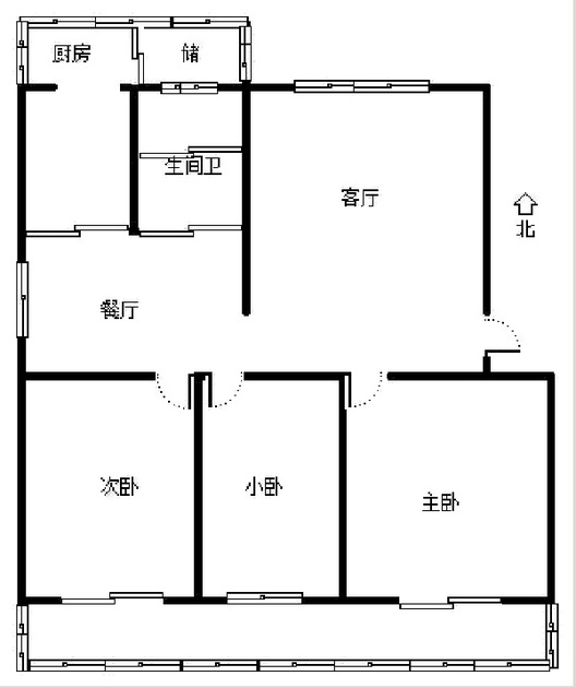 政法委家属院3室2厅1卫户型图