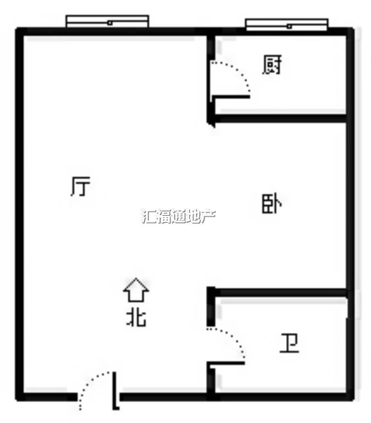 名流美域1室1厅1卫户型图