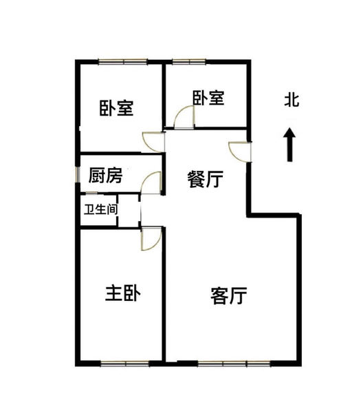 三利中和城二期西区（B区）3室2厅1卫户型图