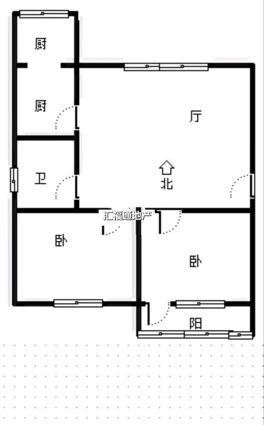 石油报社家属院2室1厅1卫户型图