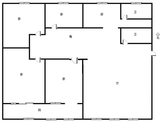 华阳建行小区4室2厅2卫户型图
