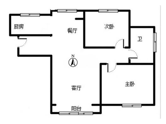香邑溪谷一期2室1厅1卫户型图