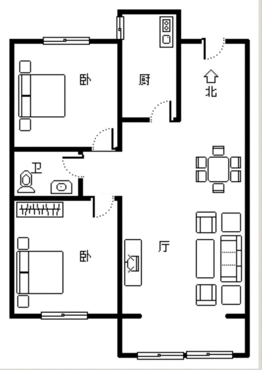 香邑溪谷悦都2室1厅1卫户型图